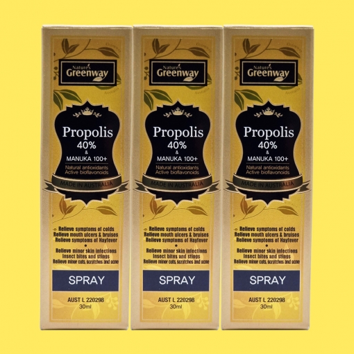호주 뿌리는프로폴리스 스프레이 플라보노이드 17mg 40% 30ml, 3개세트 네이쳐스 그린웨이