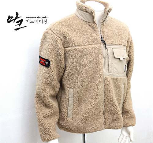 양털후리스 똑딱이 스냅단추 암+수 오버로크 재봉