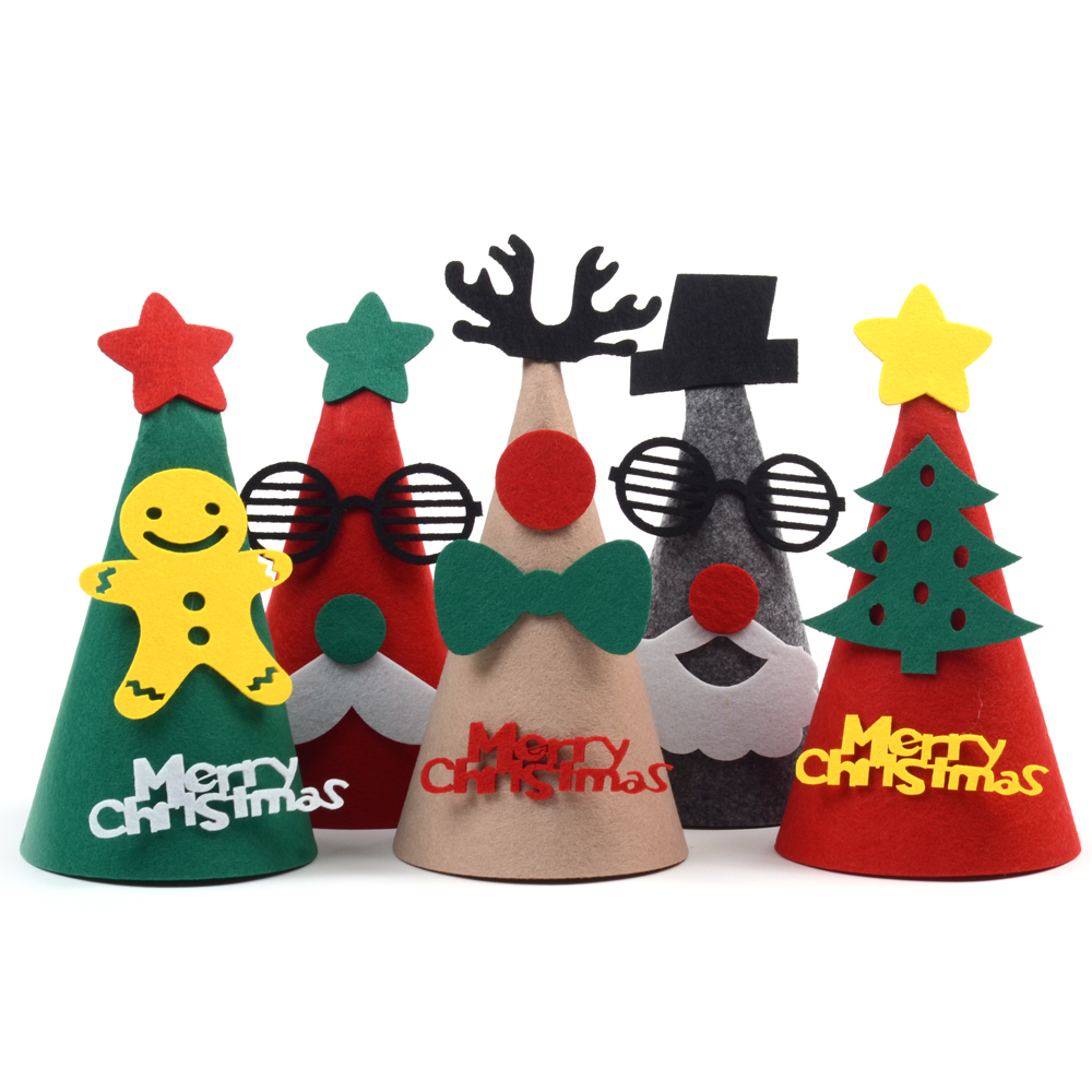 크리스마스 파티 펠트모자 (1p) 루돌프 트리 별 소품