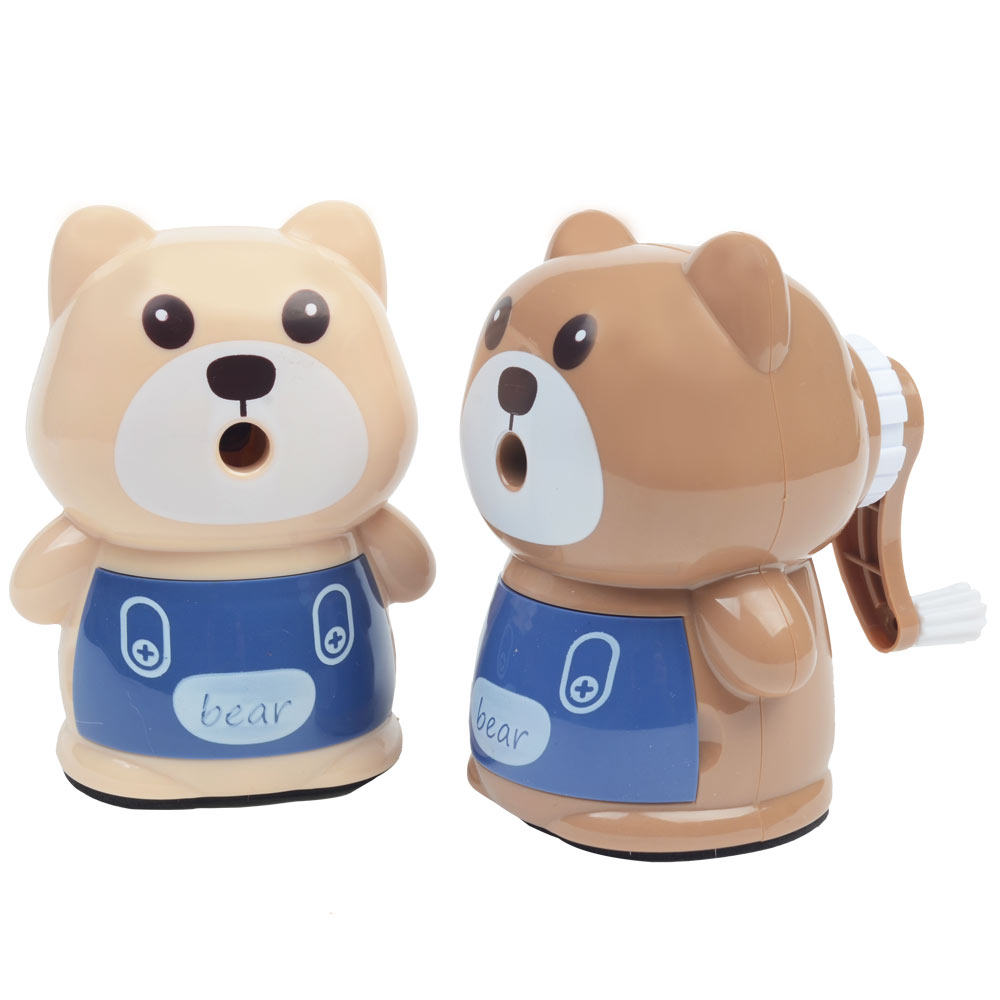 멜빵바지 곰 연필깎이(1p) 자동배출식 곰돌이 연필깍이 학용품 문구