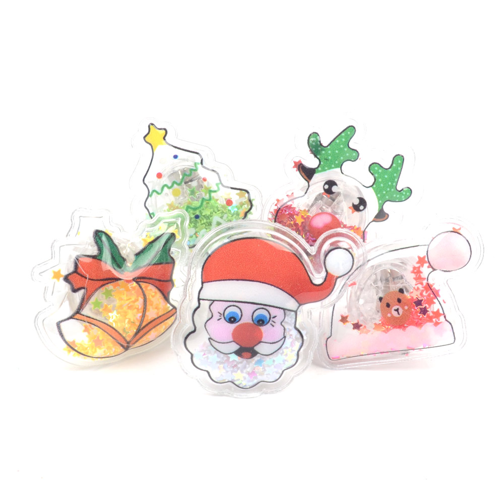 크리스마스불빛글리터젤리반지(1개) 산타 LED 쥬얼리