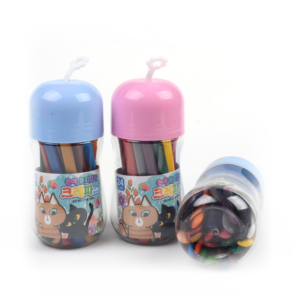 손에묻지않는24색크레파스 (1개) 색칠 미술