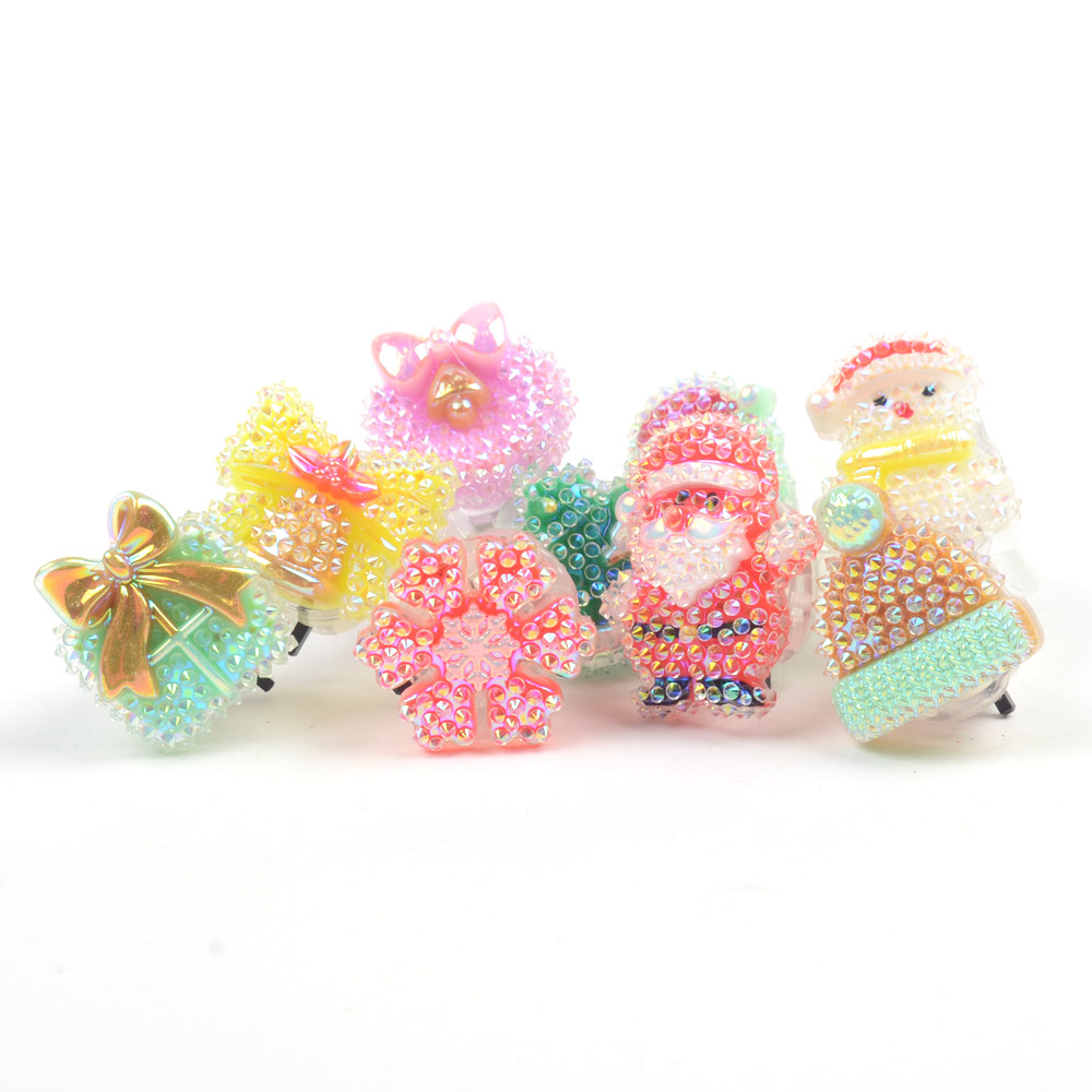 크리스마스불빛쥬얼리반지(1개) 산타 LED 눈사람 트리