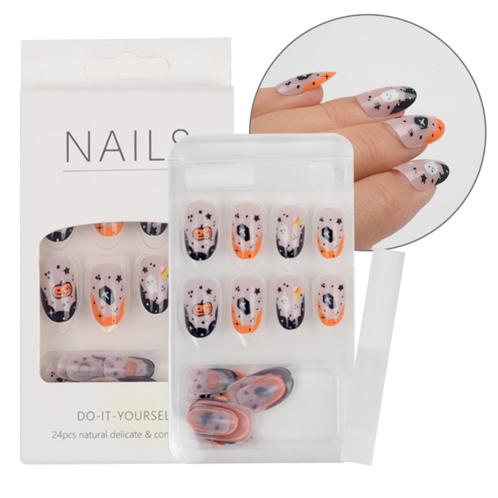 할로윈 파티 네일팁 세트 (1팩) 네일팁 24개 구성