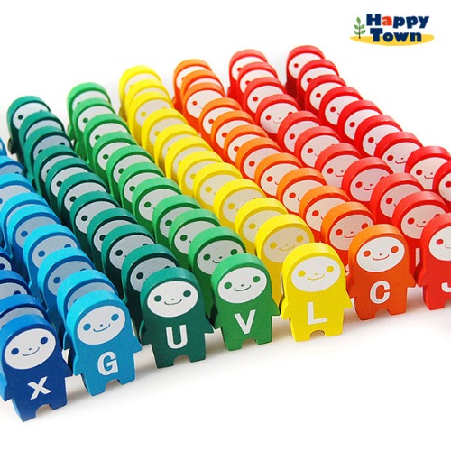 원목 도미노세트 (알파벳) 102pcs 교육완구  도미노게임