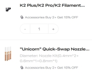 "Unicorn" Quick-Swap Nozzle Kit (Compatible with K2/K2 Plus/Creality Hi）+ K2 Plus/K2 Pro/K2 Filament Detection Board