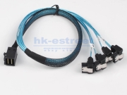 For LSI 9361-8i 9361-4i 9362-8i Mini SAS SFF-8643 to Angle 4 SATA Data Cable 1m