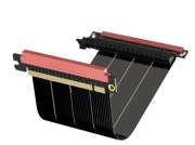 LINKUP - AVA5 PCIE 5.0 Riser Cable | RTX5090 RX9070 GPU Ready | x16 128GB/s Speed | Compatible with FormD T1 | Designed for Mini ITX Case | Double Reverse Ver.3, Black 18cm (Total Length 20cm)
