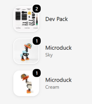 Microduck Cream, sky 각각 1대씩 + Dev Pack x 2개