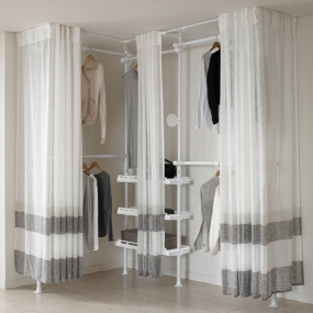 왕자 네이처 코너형 드레스룸 4P 밀폐선반형 행거