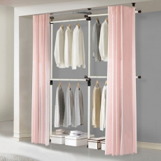 왕자 심플 4단 커튼 슈가핑크