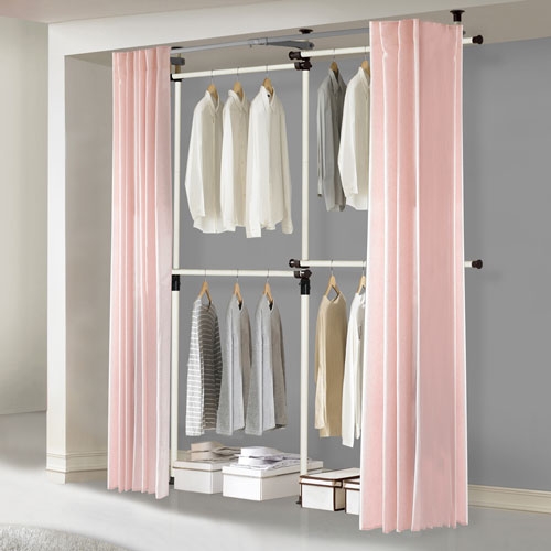 왕자 심플 4단 커튼 슈가핑크