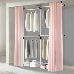 왕자 심플 4단 커튼 슈가핑크