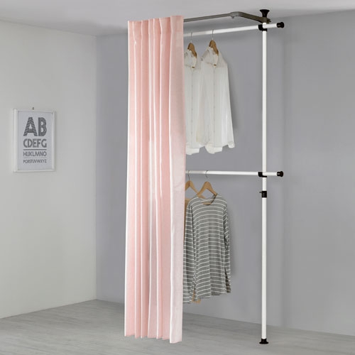 왕자 심플 2단 커튼 슈가핑크