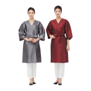 [라인가운] 심플 자카드 가운 (그레이/와인)