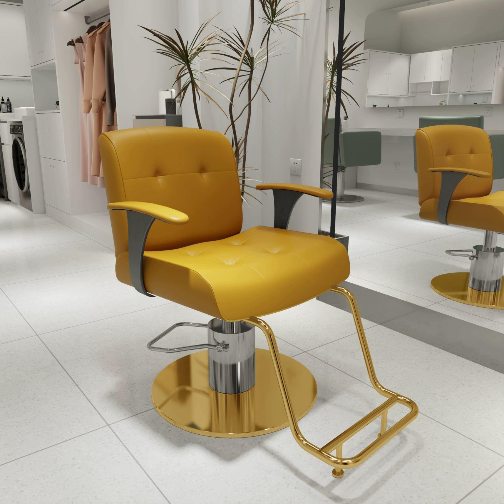 고급 리클라이닝 헤어살롱 카페의자 접이식의자 식탁의자 블랙-싱글 시트