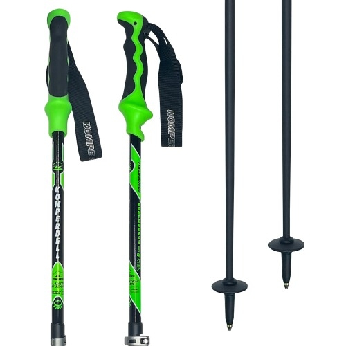 컴퍼델 스키폴 2425 KOMPERDELL Nationalteam Carbon 길이조절폴 KOR LTD Green GrossyBlack