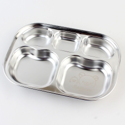 리락쿠마 5구 스텐 식판(해피)