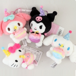 산리오 축하 봉제인형 가방걸이 8cm