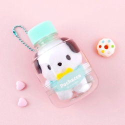 산리오 포차코 봉제인형 가방걸이(보틀) 8cm