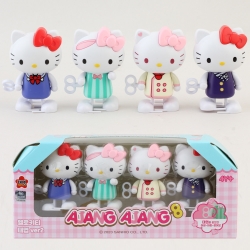 헬로키티 아장아장 태엽 피규어 4개 세트 Ver2