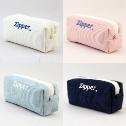 코듀로이 빅지퍼 케이스 필통