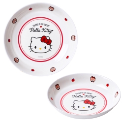 산리오 헬로키티 원형 플레이트/멜라민 식기