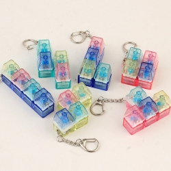 불빛 키보드 키링 딸깍이 테트리스 (12개/박스단위) / 4구 키캡