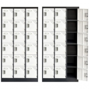 철제 개인 사물함 락커장 물품보관함 개인 관물함 18인용 투톤 캐비넷