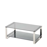 [OF] HL-203-2 블랙 투명 유리 소파테이블