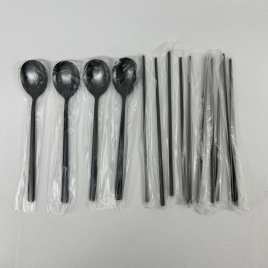 올블랙 스테인리스 수저세트 4P