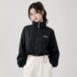 크롭 바람막이 점퍼