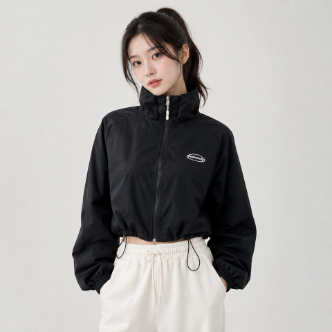 크롭 바람막이 점퍼
