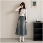 러블리 데님 롱스커트