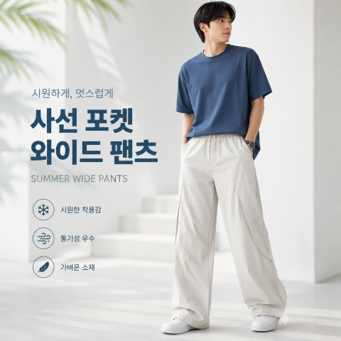 여름 시원한 와이드 팬츠