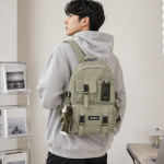 카키 포켓 캠퍼스 백팩