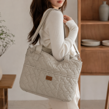 퀼팅 데일리 가방 베이지