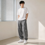 스트링 남성 조거팬츠 그레이