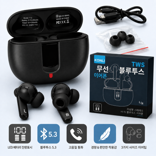 T16 블루투스 이어폰, 블랙