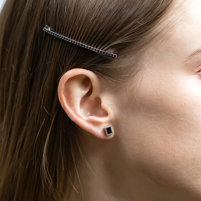 ROCA MINI RECTANGLE ONYX EARRINGS