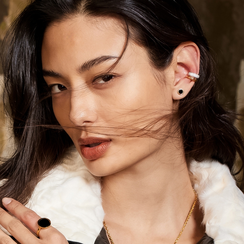 [NCT PICK] ROCA MINI ROUND ONYX EARRINGS