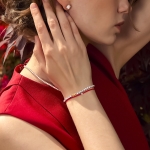 LA LIGNE ASSCHER FIL BRACELET RED PINK