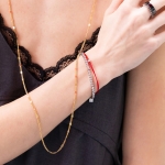 LA LIGNE ASSCHER FIL BRACELET RED PINK