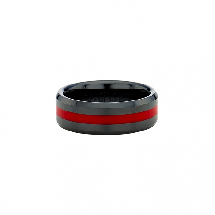 LA LIGNE BLACK RED CERAMIC RING