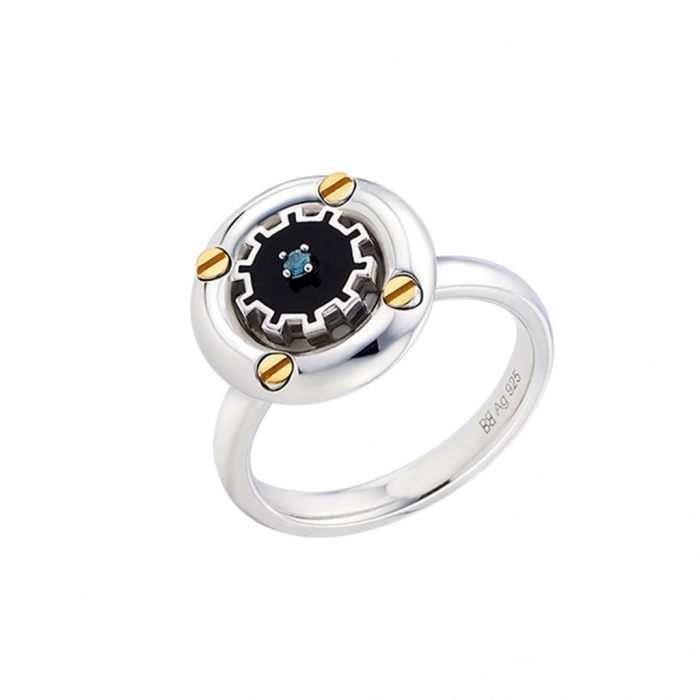 TIME SCREW COGWHEEL COIN RING