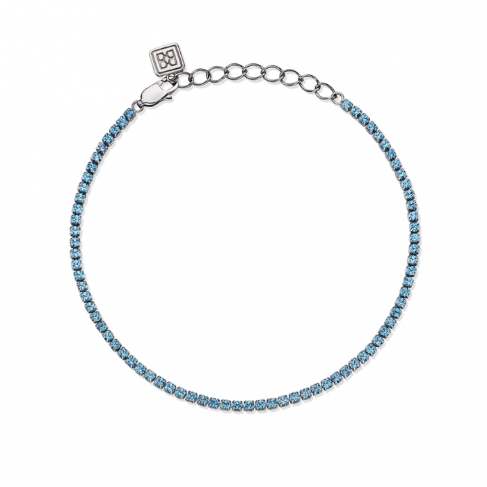 LA LIGNE LIGHT BLUE SLIM TENNIS BRACELET