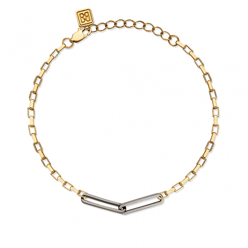 LA LIGNE TWO TONE CLIP CHAIN BRACELET