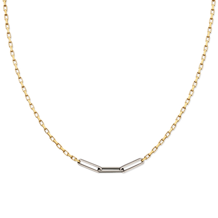 LA LIGNE TWO TONE CLIP CHAIN NECKLACE