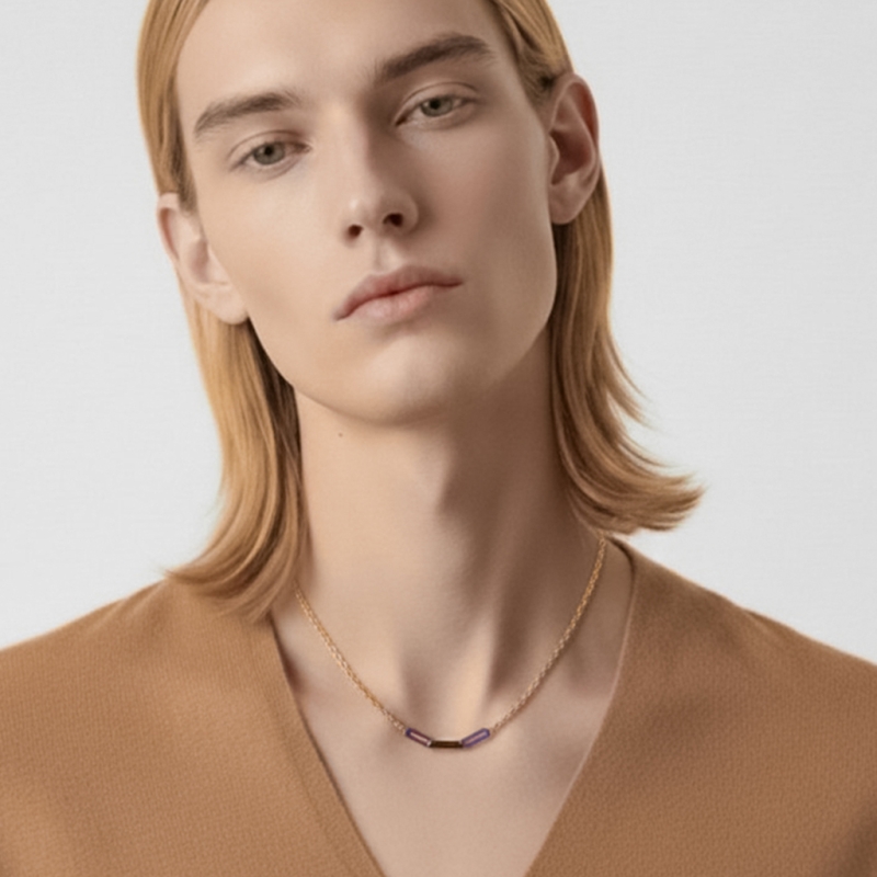 LA LIGNE TWO TONE CLIP CHAIN NECKLACE