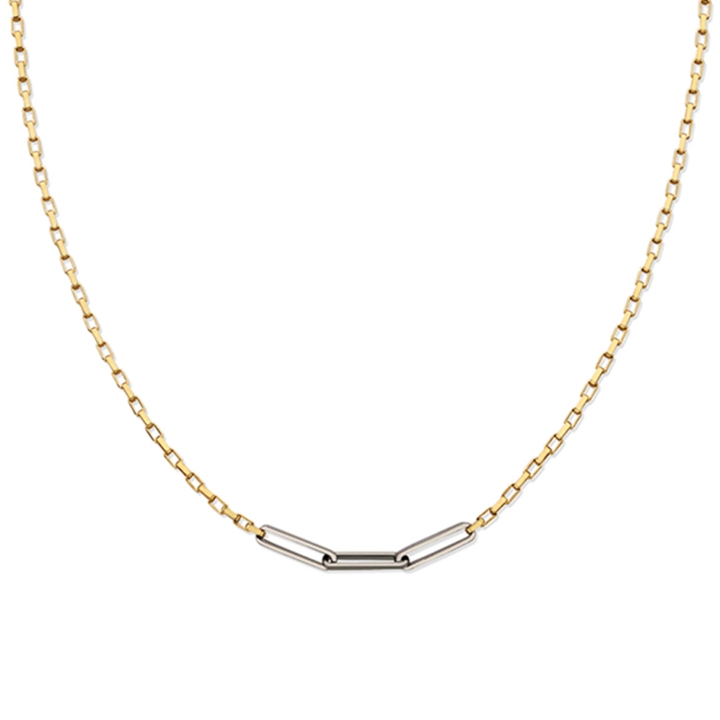 LA LIGNE TWO TONE CLIP CHAIN NECKLACE